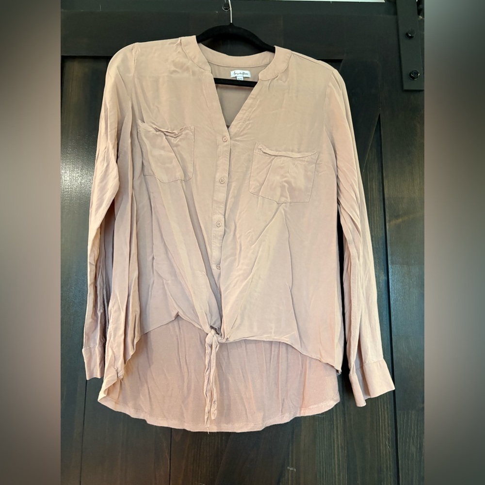 love, Fire Light Pink Button-Down Shirt